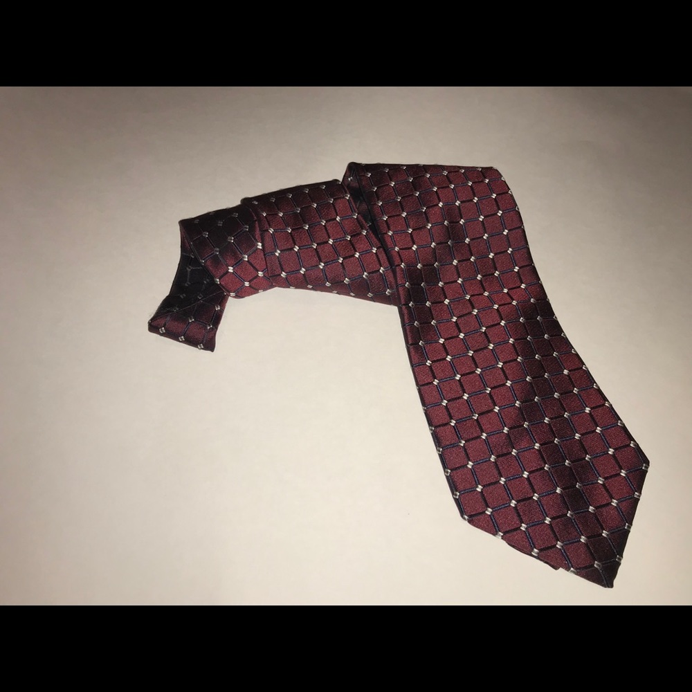 Maroon,Black & Silver JoS.A.BANK Tie